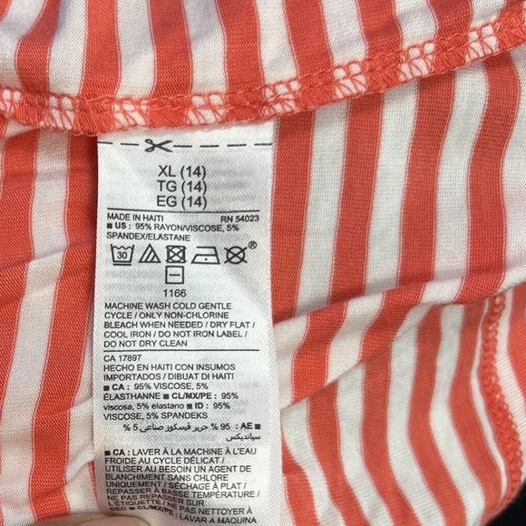 Old Navy Girls Orange and  White Stripe Tank Top Size L (12-14)Sleeveless - Picture 8 of 9